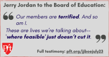 Jerry Jordan: "Our members are terrified. And so am I. These are lives we're talking about -- 'where feasible' just doesn't cut it."