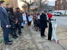 Coalition outside of Carnell Elementary